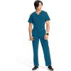 Cherokee Infinity Men Scrub Pants, 6 Pockets, Tapered Leg with Zip Fly Front and Inside Functional Drawstring Cargo – CK200A(Caribbean Blue)