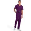 Cherokee Infinity Men Scrub Pants, 6 Pockets, Tapered Leg with Zip Fly Front and Inside Functional Drawstring Cargo – CK200A(Eggplant)