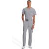 Cherokee Infinity Men Scrub Pants, 6 Pockets, Tapered Leg with Zip Fly Front and Inside Functional Drawstring Cargo – CK200A(Grey)