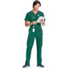 Cherokee Infinity Men Scrub Pants, 6 Pockets, Tapered Leg with Zip Fly Front and Inside Functional Drawstring Cargo – CK200A(Hunter Green)