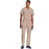Cherokee Infinity Men Scrub Pants, 6 Pockets, Tapered Leg with Zip Fly Front and Inside Functional Drawstring Cargo – CK200A(Khaki)