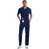 Cherokee Infinity Men Scrub Pants, 6 Pockets, Tapered Leg with Zip Fly Front and Inside Functional Drawstring Cargo – CK200A(Navy)