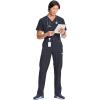 Cherokee Infinity Men Scrub Pants, 6 Pockets, Tapered Leg with Zip Fly Front and Inside Functional Drawstring Cargo – CK200A(Pewter)