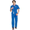 Cherokee Infinity Men Scrub Pants, 6 Pockets, Tapered Leg with Zip Fly Front and Inside Functional Drawstring Cargo – CK200A(Royal)