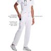 Cherokee Infinity Men Scrub Pants, 6 Pockets, Tapered Leg with Zip Fly Front and Inside Functional Drawstring Cargo – CK200A(White)