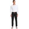 Cherokee Infinity Mens Drawstring Straight Leg Scrub Pants Mid Rise Zip Fly, 6 Pockets, Rib-Knit Waistband – IN200A(Black)