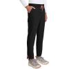 Cherokee Infinity Mens Drawstring Straight Leg Scrub Pants Mid Rise Zip Fly, 6 Pockets, Rib-Knit Waistband – IN200A(Black)