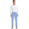 Cherokee Infinity Mens Drawstring Straight Leg Scrub Pants Mid Rise Zip Fly, 6 Pockets, Rib-Knit Waistband – IN200A(Ciel)