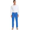 Cherokee Infinity Mens Drawstring Straight Leg Scrub Pants Mid Rise Zip Fly, 6 Pockets, Rib-Knit Waistband – IN200A(Royal)