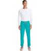 Cherokee Infinity Mens Drawstring Straight Leg Scrub Pants Mid Rise Zip Fly, 6 Pockets, Rib-Knit Waistband – IN200A(Teal Blue)