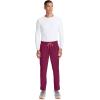 Cherokee Infinity Mens Drawstring Straight Leg Scrub Pants Mid Rise Zip Fly, 6 Pockets, Rib-Knit Waistband – IN200A(Wine)
