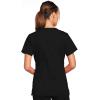 Cherokee Scrub Set for Women with Our Modern Classic fit V-Neck Top 4727 and Mid Rise Pull-On Cargo Pant 4005(Black)
