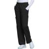 Cherokee Scrub Set for Women with Our Modern Classic fit V-Neck Top 4727 and Mid Rise Pull-On Cargo Pant 4005(Black)