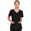 Cherokee Scrub Set for Women with Our Modern Classic fit V-Neck Top 4727 and Mid Rise Pull-On Cargo Pant 4005(Black)