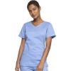 Cherokee Scrub Set for Women with Our Modern Classic fit V-Neck Top 4727 and Mid Rise Pull-On Cargo Pant 4005(Ciel)
