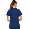 Cherokee Scrub Set for Women with Our Modern Classic fit V-Neck Top 4727 and Mid Rise Pull-On Cargo Pant 4005(Navy)