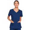 Cherokee Scrub Set for Women with Our Modern Classic fit V-Neck Top 4727 and Mid Rise Pull-On Cargo Pant 4005(Navy)