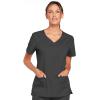 Cherokee Scrub Set for Women with Our Modern Classic fit V-Neck Top 4727 and Mid Rise Pull-On Cargo Pant 4005(Pewter)