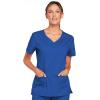 Cherokee Scrub Set for Women with Our Modern Classic fit V-Neck Top 4727 and Mid Rise Pull-On Cargo Pant 4005(Royal)