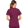 Cherokee Scrub Set for Women with Our Modern Classic fit V-Neck Top 4727 and Mid Rise Pull-On Cargo Pant 4005(Wine)