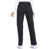 Cherokee Women Scrub Set Modern Fit 3 Pocket V-Neck Top WW665 with 6 Pocket Mid Rise Straight Leg Pants WW170(Black)