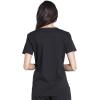Cherokee Women Scrub Set Modern Fit 3 Pocket V-Neck Top WW665 with 6 Pocket Mid Rise Straight Leg Pants WW170(Black)