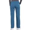 Cherokee Women Scrub Set Modern Fit 3 Pocket V-Neck Top WW665 with 6 Pocket Mid Rise Straight Leg Pants WW170(Caribbean Blue)