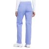 Cherokee Women Scrub Set Modern Fit 3 Pocket V-Neck Top WW665 with 6 Pocket Mid Rise Straight Leg Pants WW170(Ciel)