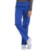 Cherokee Women Scrub Set Modern Fit 3 Pocket V-Neck Top WW665 with 6 Pocket Mid Rise Straight Leg Pants WW170(Galaxy Blue)