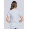 Cherokee Women Scrub Set Modern Fit 3 Pocket V-Neck Top WW665 with 6 Pocket Mid Rise Straight Leg Pants WW170(Grey)