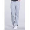 Cherokee Women Scrub Set Modern Fit 3 Pocket V-Neck Top WW665 with 6 Pocket Mid Rise Straight Leg Pants WW170(Grey)