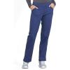 Cherokee Women Scrub Set Modern Fit 3 Pocket V-Neck Top WW665 with 6 Pocket Mid Rise Straight Leg Pants WW170(Navy)