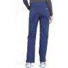 Cherokee Women Scrub Set Modern Fit 3 Pocket V-Neck Top WW665 with 6 Pocket Mid Rise Straight Leg Pants WW170(Navy)