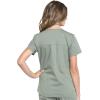 Cherokee Women Scrub Set Modern Fit 3 Pocket V-Neck Top WW665 with 6 Pocket Mid Rise Straight Leg Pants WW170(Olive)
