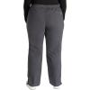 Cherokee Women Scrub Set Modern Fit 3 Pocket V-Neck Top WW665 with 6 Pocket Mid Rise Straight Leg Pants WW170(Pewter)