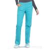 Cherokee Women Scrub Set Modern Fit 3 Pocket V-Neck Top WW665 with 6 Pocket Mid Rise Straight Leg Pants WW170(Teal Blue)