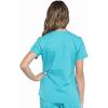 Cherokee Women Scrub Set Modern Fit 3 Pocket V-Neck Top WW665 with 6 Pocket Mid Rise Straight Leg Pants WW170(Teal Blue)