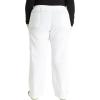 Cherokee Women Scrub Set Modern Fit 3 Pocket V-Neck Top WW665 with 6 Pocket Mid Rise Straight Leg Pants WW170(White)