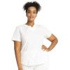 Cherokee Women Scrub Set Modern Fit 3 Pocket V-Neck Top WW665 with 6 Pocket Mid Rise Straight Leg Pants WW170(White)