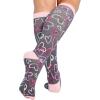 Cherokee Women’s 10-15mmHg Compression Socks – Fun Print Knee Highs with Light Support, Soft Feel – PRINTSUPPORT(Sketch Hearts)