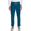 Cherokee Infinity Mens Drawstring Straight Leg Scrub Pants Mid Rise Zip Fly, 6 Pockets, Rib-Knit Waistband – IN200A(Caribbean Blue)