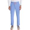 Cherokee Infinity Mens Drawstring Straight Leg Scrub Pants Mid Rise Zip Fly, 6 Pockets, Rib-Knit Waistband – IN200A(Ciel)