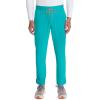 Cherokee Infinity Mens Drawstring Straight Leg Scrub Pants Mid Rise Zip Fly, 6 Pockets, Rib-Knit Waistband – IN200A(Teal Blue)