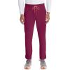 Cherokee Infinity Mens Drawstring Straight Leg Scrub Pants Mid Rise Zip Fly, 6 Pockets, Rib-Knit Waistband – IN200A(Wine)