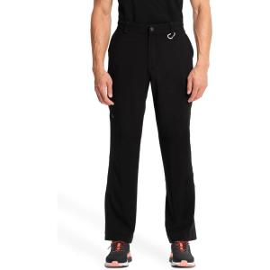Cherokee Infinity Men Scrub Pants, 6 Pockets, Tapered Leg with Zip Fly Front and Inside Functional Drawstring Cargo – CK200A(Black)
