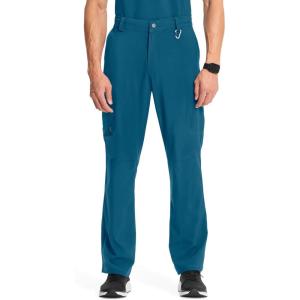 Cherokee Infinity Men Scrub Pants, 6 Pockets, Tapered Leg with Zip Fly Front and Inside Functional Drawstring Cargo – CK200A(Caribbean Blue)