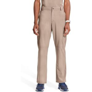 Cherokee Infinity Men Scrub Pants, 6 Pockets, Tapered Leg with Zip Fly Front and Inside Functional Drawstring Cargo – CK200A(Khaki)