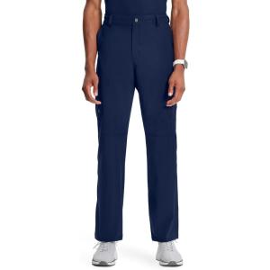 Cherokee Infinity Men Scrub Pants, 6 Pockets, Tapered Leg with Zip Fly Front and Inside Functional Drawstring Cargo – CK200A(Navy)
