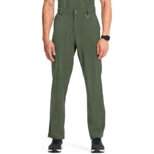 Cherokee Infinity Men Scrub Pants, 6 Pockets, Tapered Leg with Zip Fly Front and Inside Functional Drawstring Cargo – CK200A(Olive)
