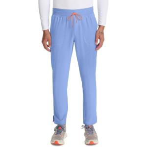 Cherokee Infinity Mens Drawstring Straight Leg Scrub Pants Mid Rise Zip Fly, 6 Pockets, Rib-Knit Waistband – IN200A(Ciel)